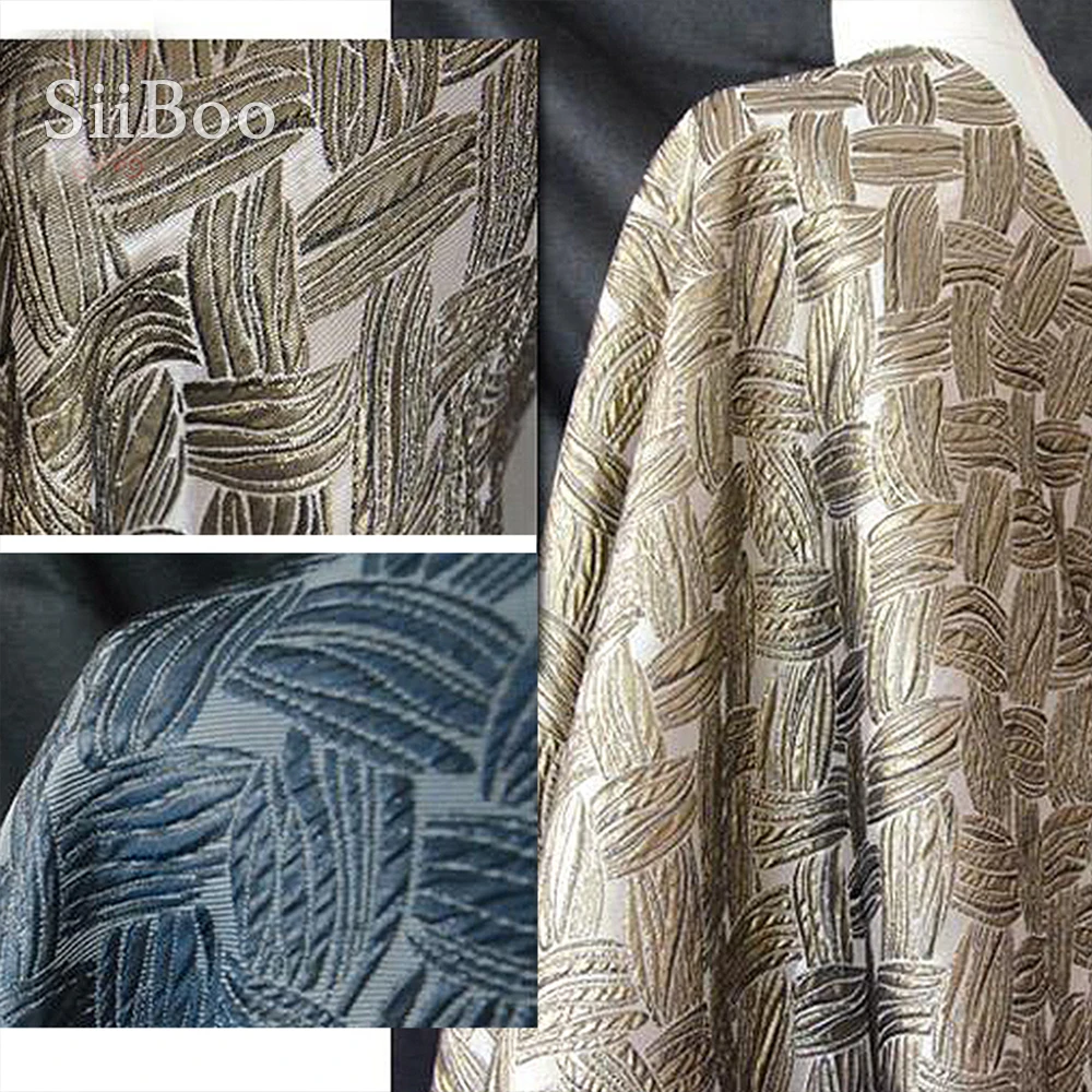 Роскошная жаккардовая ткань в американском стиле с объемными листьями для