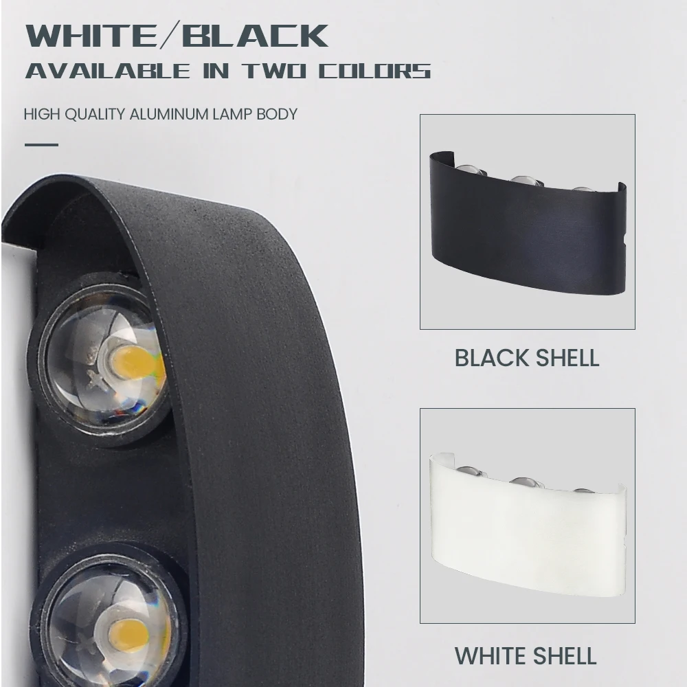 

Led Wall Lamp Light Outdoor waterproof IP55 AC85-265V 6W Warm White/Cold White/RGB Wall Lamp New Style Stair Night Lighting