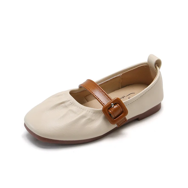 

Girls Flats Children Stage Shoes Chic Princess Sweet Kids Leather Shoes 2021 Spring Loafers Soft Ruffles Pleated For Wedding New