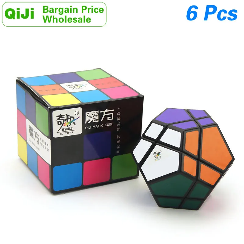 QiJi Megaminxeds Super Magic Cube Set QJ Dodecahedron Stone Wholesale Lots Bulk 6PCS Cubo Magico Speed Puzzle Antistress | Игрушки и
