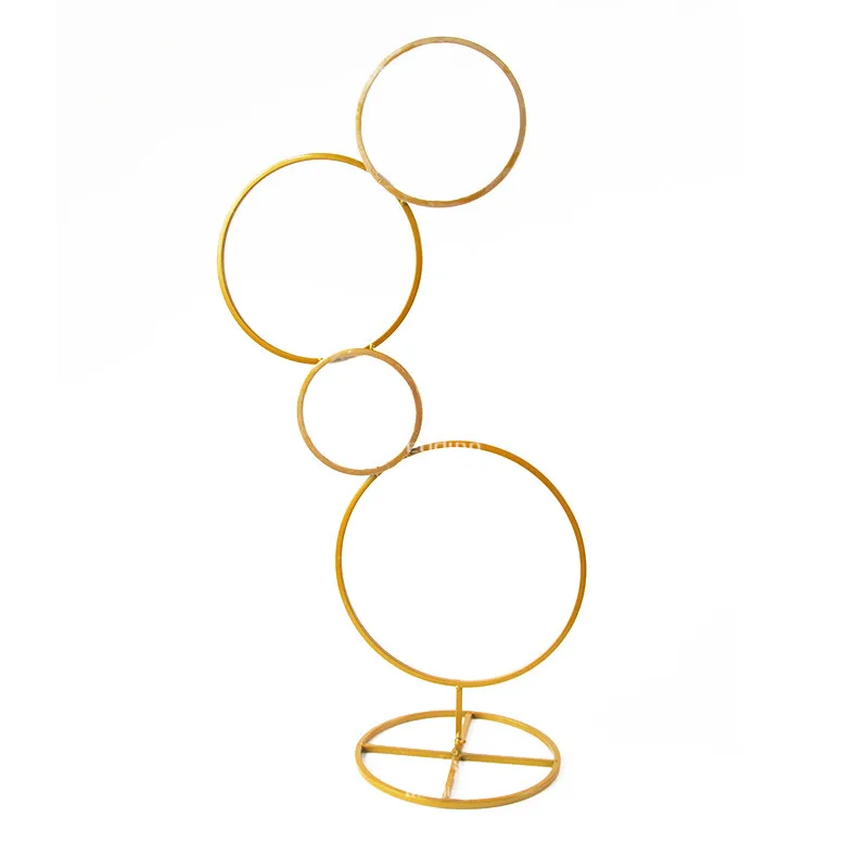 

Cirkel Bruiloft Props Verjaardag Decor Smeedijzeren Ronde Ring Boog Achtergrond Gazon Kunstmatige Bloem Rij Stand Wandplank DIY