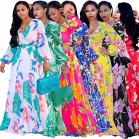 new style african womens dashiki fashion chiffon material with inner big pendulum print super loose long dresses