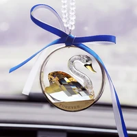 car crystal pendants car interior pendants car creative swan ladies ornaments rearview mirror pendants ornament car hanging 2020