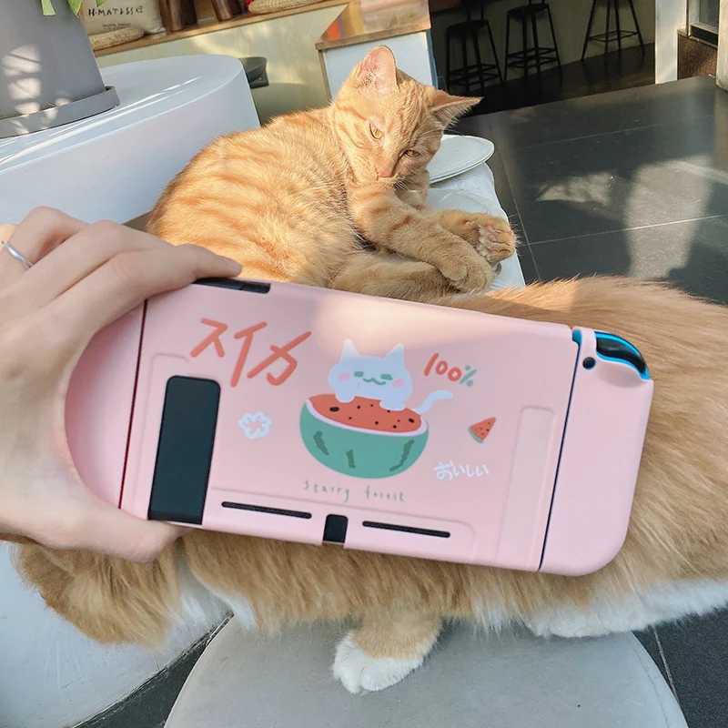 STARRY FOREST Розовый Мягкий защитный чехол с изображением арбуза кошки для nintendo switch