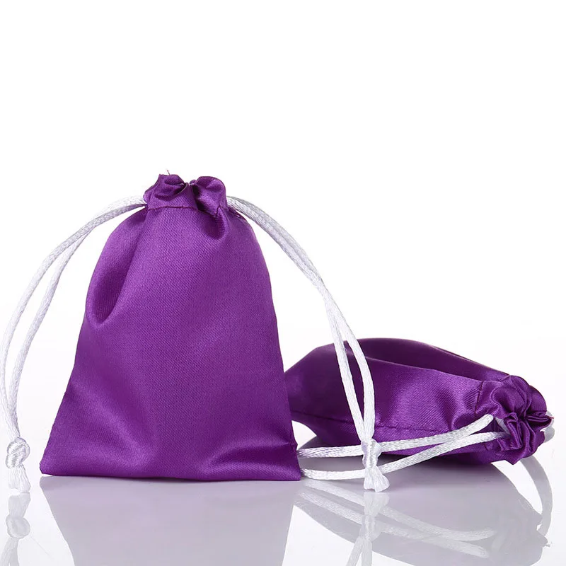 100PCS Satin Makeup Bags Packaging Jewelry Cosmetic Hair Silk Drawstring Pouch Party Gift Custom Sachet Print Logo | Украшения и