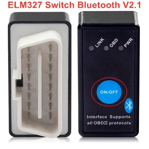 Bluetooth ELM327 V2.1 OBD2 автомобильный диагностический инструмент ELM 327 переключатель питания V2.1 кнопка включения/выключения ELM-327 автоматический сканер для протоколов OBDII - Цвет: ELM327 Switch 2.1