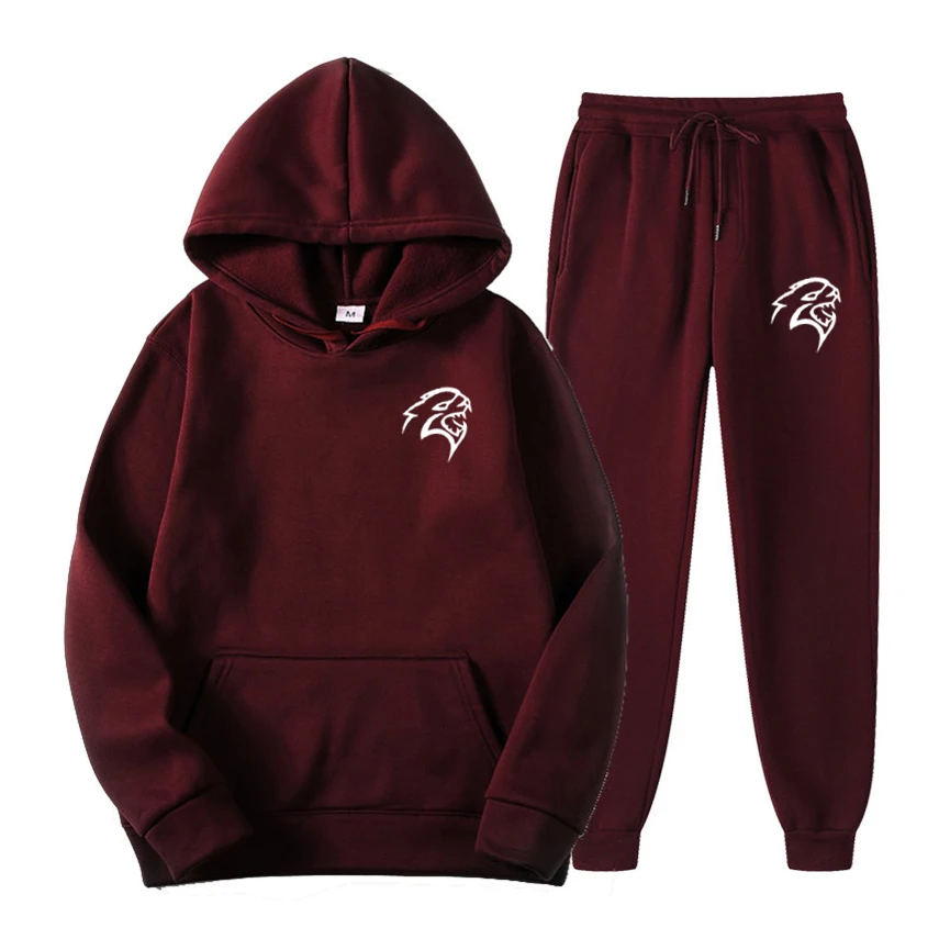 

ROUND BAY Brand Men Print Design Casual Sets Autumn New Men's Hoodies + Pants Two-Piece Tracksuit Trendy Sportswear Set Male