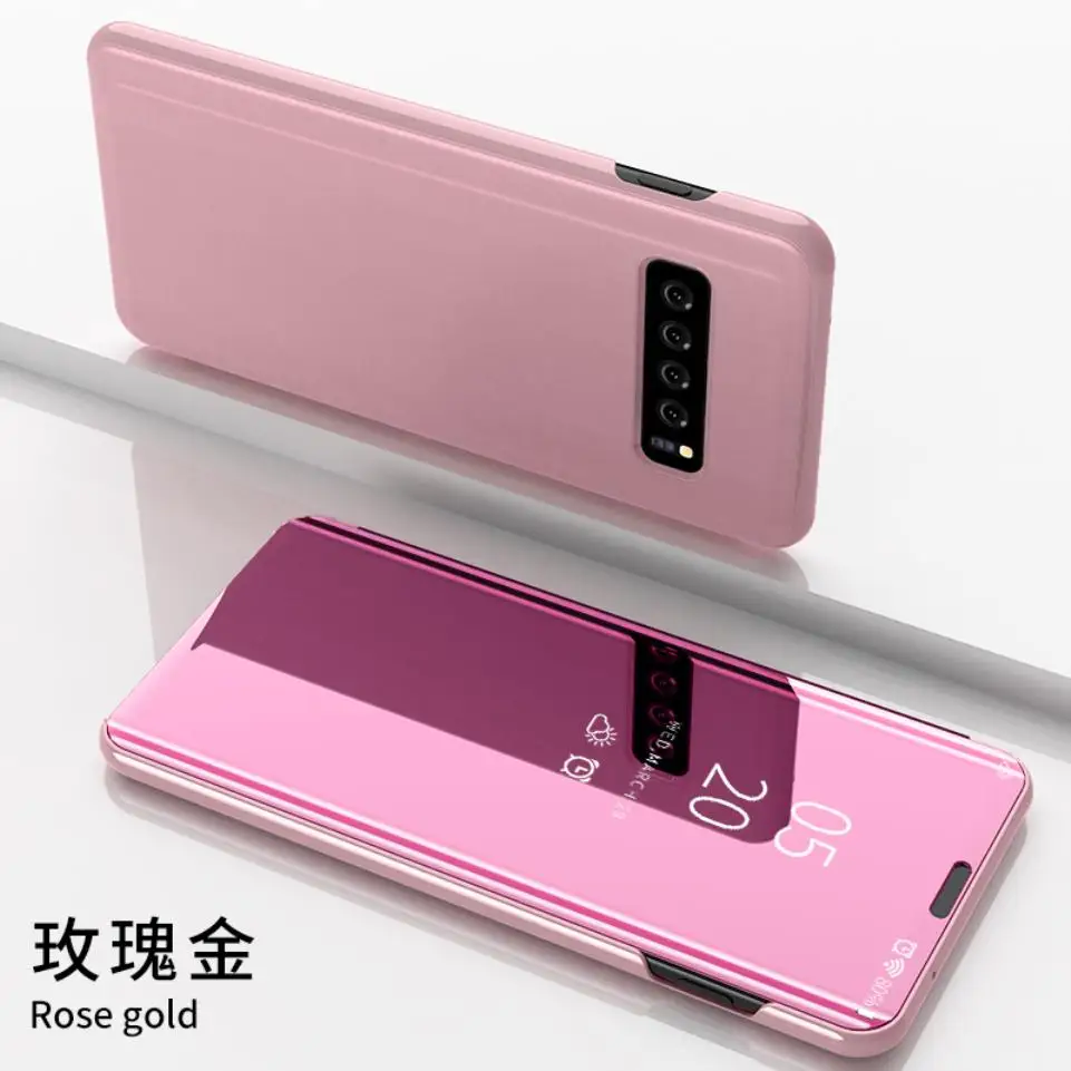 Для samsung Galaxy S10 s10e S9 S8 Note 10 Plus S7 Edge зеркальный тонкий модный умный кожаный чехол для мобильного телефона