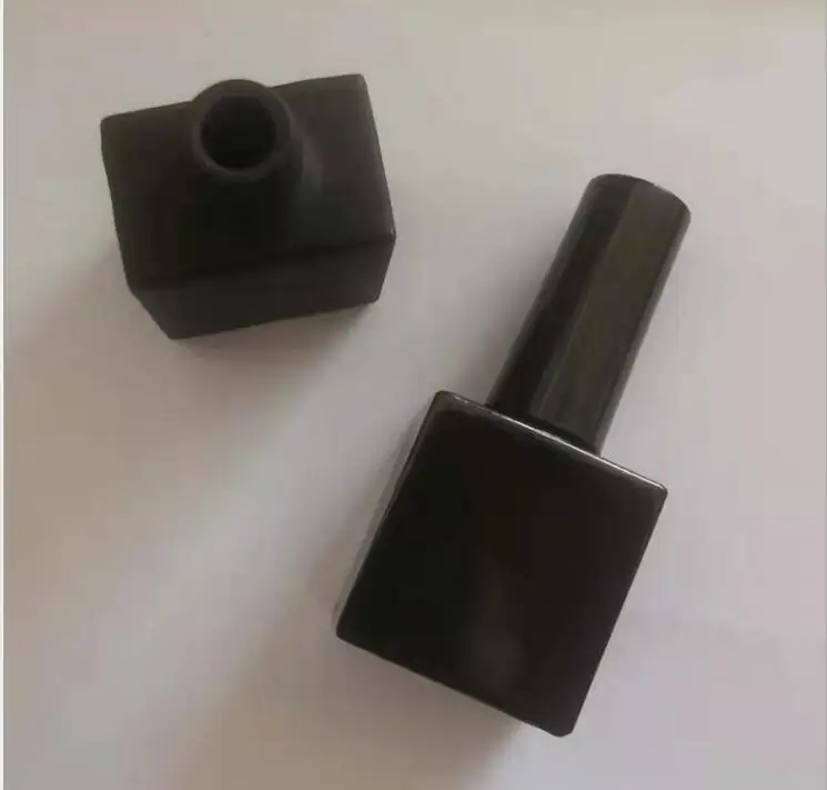 10 мл блестящая/матовая черная стеклянная бутылка с черной крышкой щетки для лака для ногтей/эмаль/Искусство упаковка косметического контейнера для ногтей