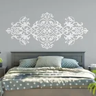 Винтажная Настенная Наклейка большого размера с изголовьем кровати в стиле барокко дизайнерские наклейки на стену с цветами мандалой домашний декор для спальни M28