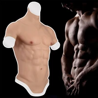 silicone artificial muscle male suit breastplate fake realistic belly muscle macho for crossdresser halloween cosplay costume