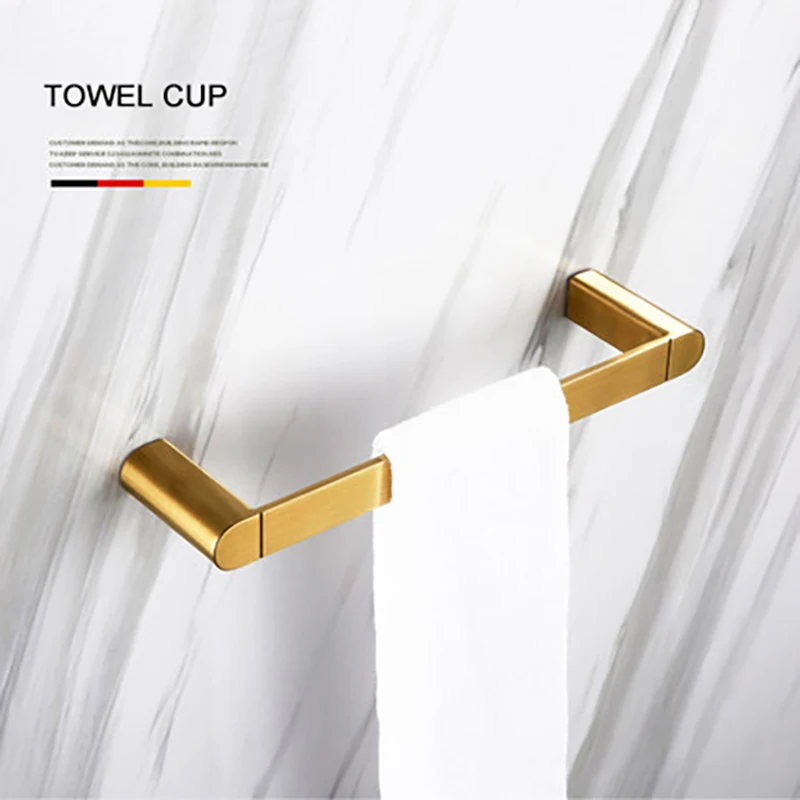 Towel ring Smesiteli роскошный золотой набор оборудования для ванны 304 нержавеющая сталь матовый бумажный держатель полотенец мыльница, ванная продукт - Цвет: Towel ring