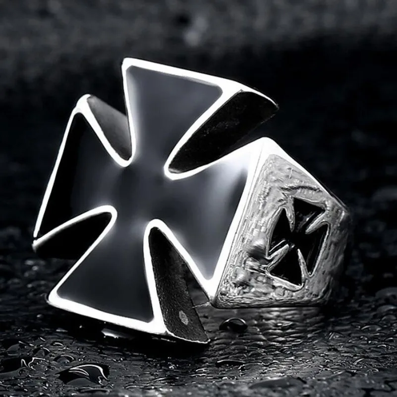 Классическое немецкое металлическое кольцо в стиле панк молния Железный крест