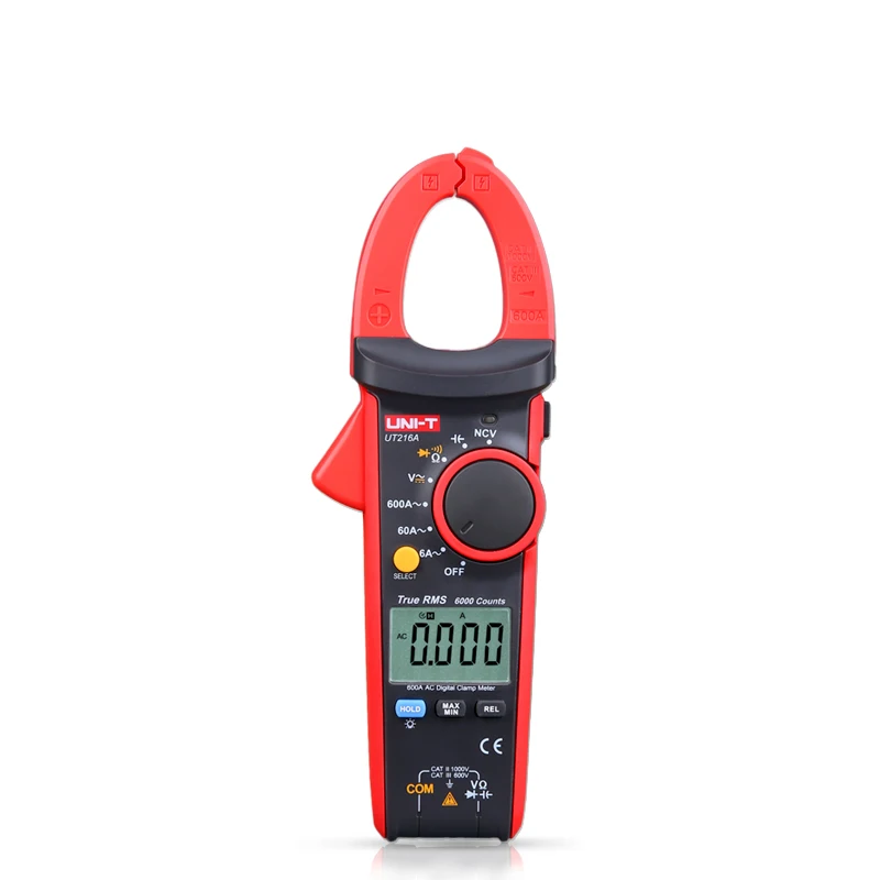 

UNI-T UT216 Series True RMS Digital Clamp Meter UT216A UT216B UT216C UT216D 600A MAX/MIN/Relative Modes NCV Flashlight VFC