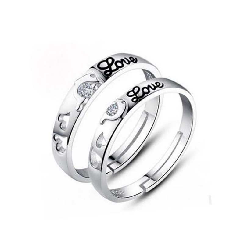 Набор колец для пары классические круглые кольца влюбленных регулируемые женщин