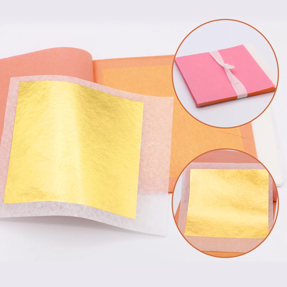 Передача Лист 24K чистый листочек из съедобного золота лист 99.99% золото для Еда