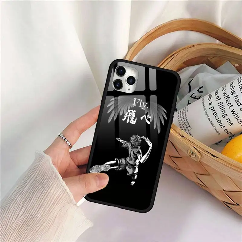 

Haikyuu Hinata attacks Anime Phone Case Tempered glass For iphone 11 12 PRO MAX X XS XR 5C 6 6S 7 8 plus