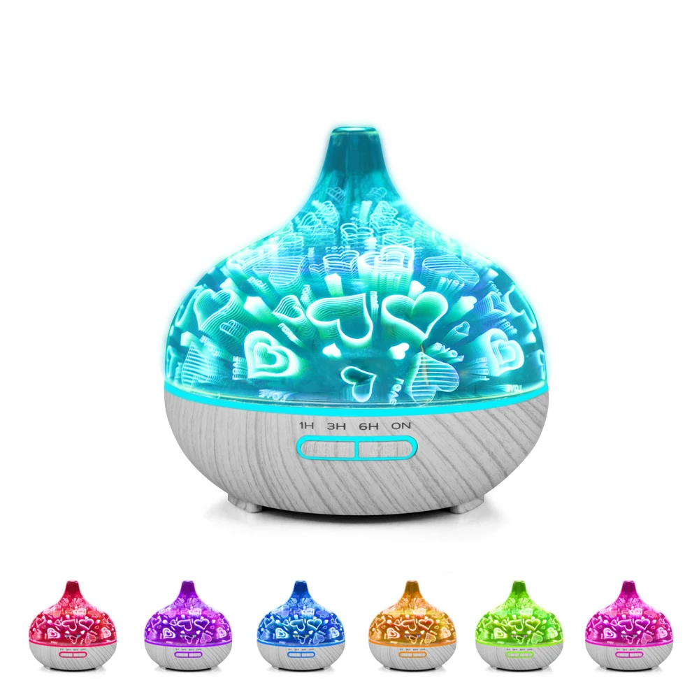 Увлажнитель воздуха 3D в форме вазы ультразвуковой светодиодный ночсветильник