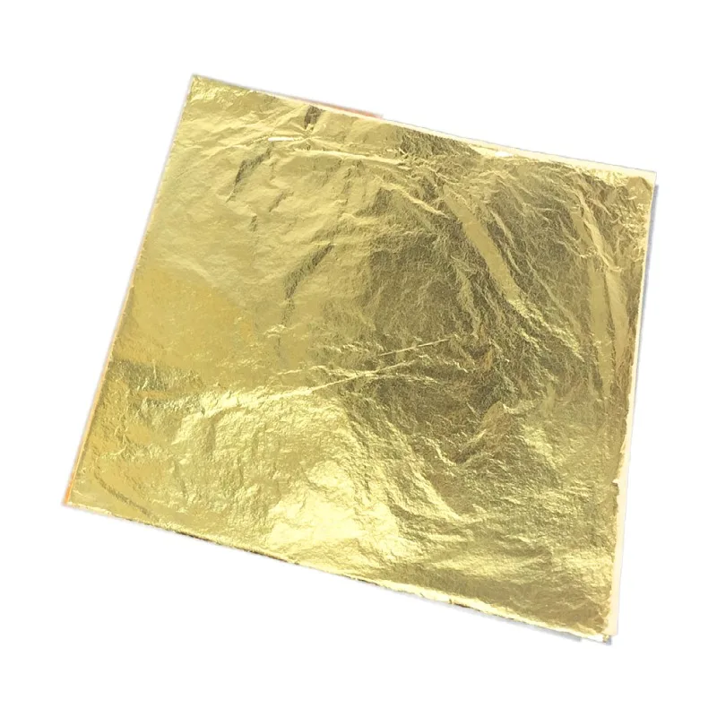 Китайский золотой лист производство 100 листов 14X14 см имитация сусальное золото из