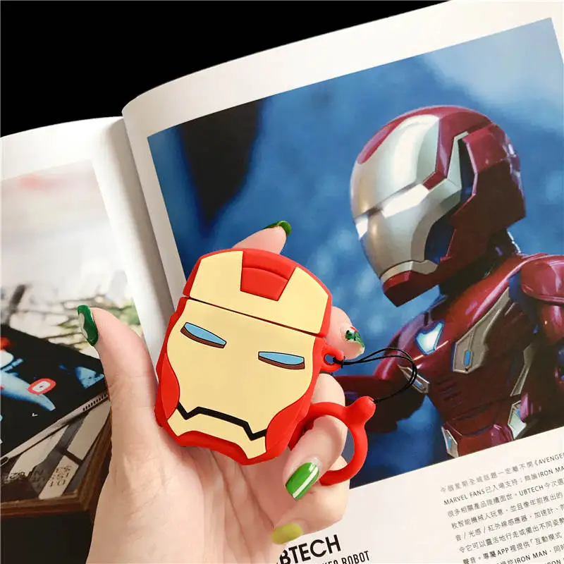 L Marvel Мстители супер герой милый капитан Американский Халк, Человек-паук чехол для Apple Airpods 1 2 беспроводные наушники крышка для наушников - Цвет: L