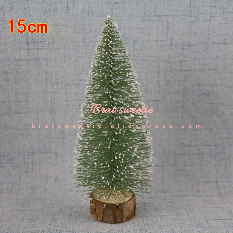 15cm darkgreen tree Белое золото зеленое сизалевое волокно Мини Рождественская елка Снежный Мороз сосновая елка модель игрушки DIY ремесло настольное украшение рождественские украшения - Цвет: 15cm darkgreen tree