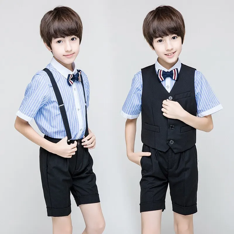 2021 комплект одежды для мальчиков жилетка + футболка шорты школы официальная