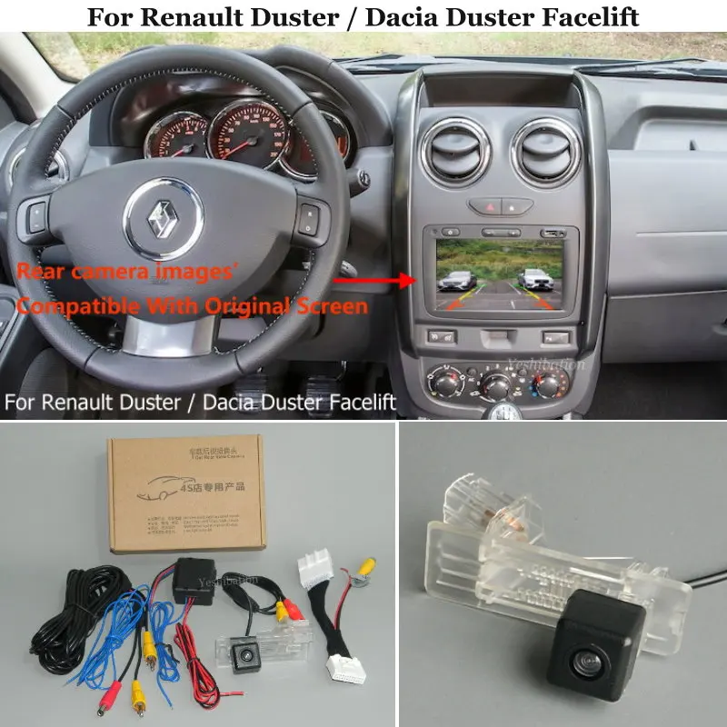Автомобильная камера заднего вида для Renault Duster / Dacia Facelift 2014 ~ 2017 - RCA и совместимый