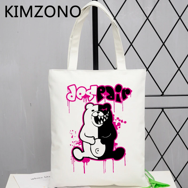 

Danganronpa shopping bag eco canvas reusable grocery shopper handbag bag sacola string reciclaje grab