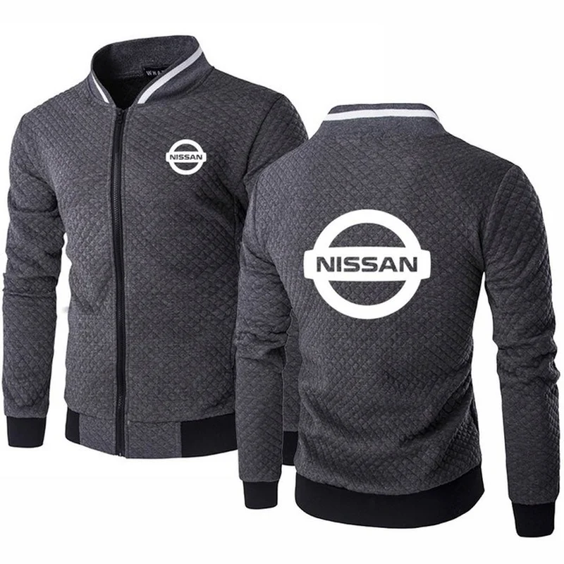 

2021 демисезонная мужская бейсбольная куртка, Мужская бейсбольная куртка с принтом логотипа автомобиля Nissann, качественная Хлопковая мужская ...
