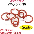 10 шт. красное Силиконовое уплотнительное кольцо VMQ CS 3,5 мм OD 10  85 мм пищевая класс Водонепроницаемая шайба резиновая Изолированная круглая Уплотнительная Прокладка O-формы