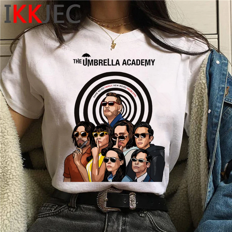 

New The Umbrella Academy T Shirt Women Kawaii Summer Top Cartoon T-shirt Cha-Cha Diego Graphic Tees Funny Harajuku Tshirt Female