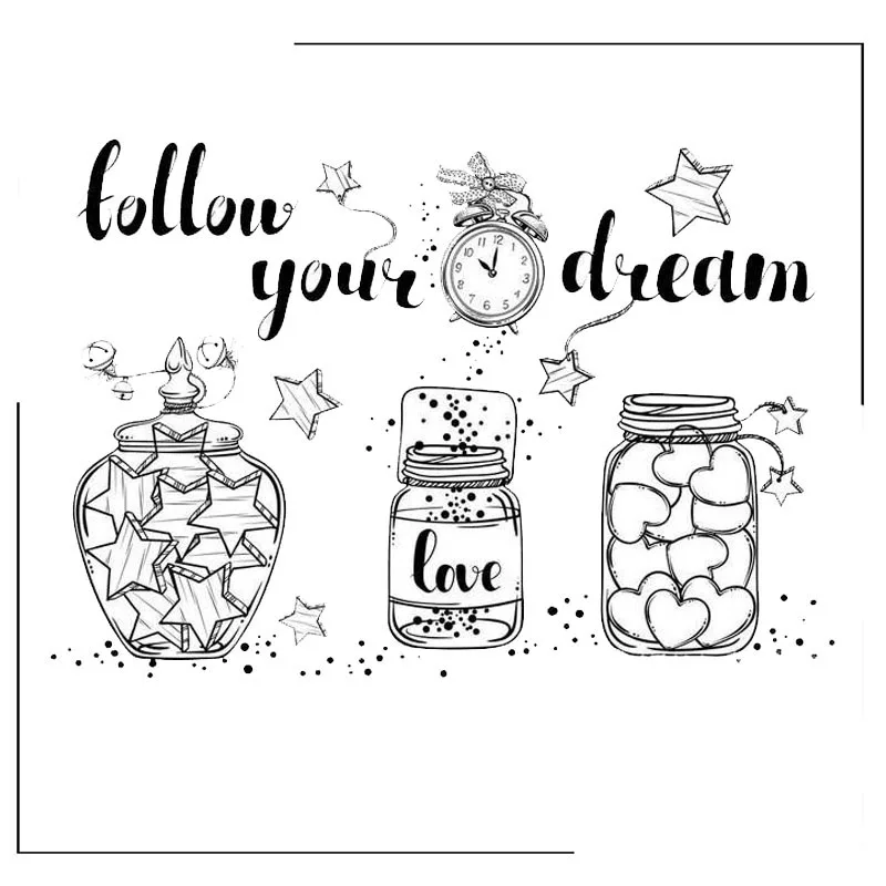 

Wishing Bottle Five-point Clear Silicone Stamps Scrapbooking Crafts Decorate Photo Album Embossing Cards Making Clear Stamps New