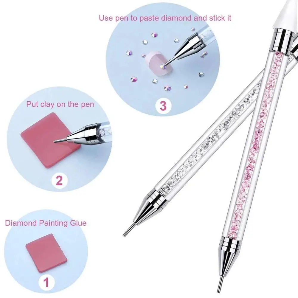Dual-ended Rhinestone Dotting Pen, Handle Manicure Nail Art DIY Decoration Tool