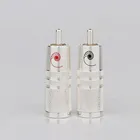 Preffair R1702 4 шт., серебристый штекер RCA, 8 мм кабель, аудио Phono, медный разъем HiFi