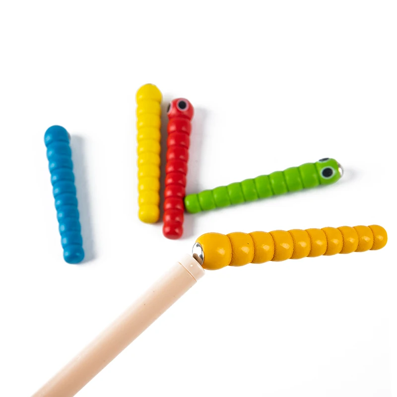 

1set Catch Worm Game Grasping Baby Wooden Toys Accessories Montessori Educational Wooden Toys Catch the insect game accessories