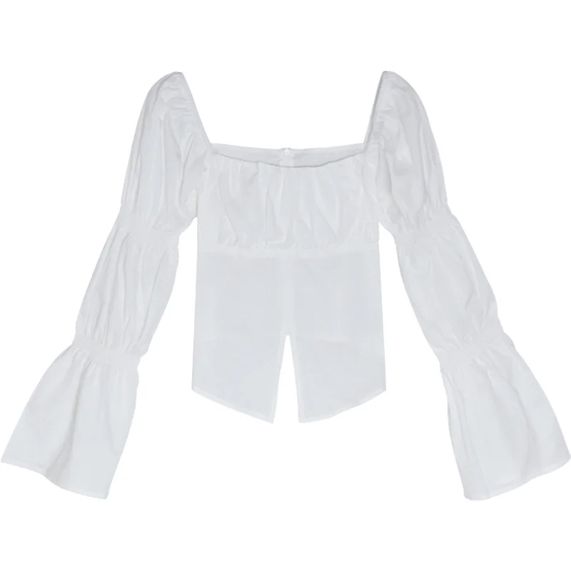 Футболка в французском стиле Дворцовая маленькая приталенная рубашка с