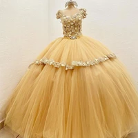 sevintage ball gown quinceanera dresses 15 party formal crystal 3d flowers beading lace applique princess birthday gowns