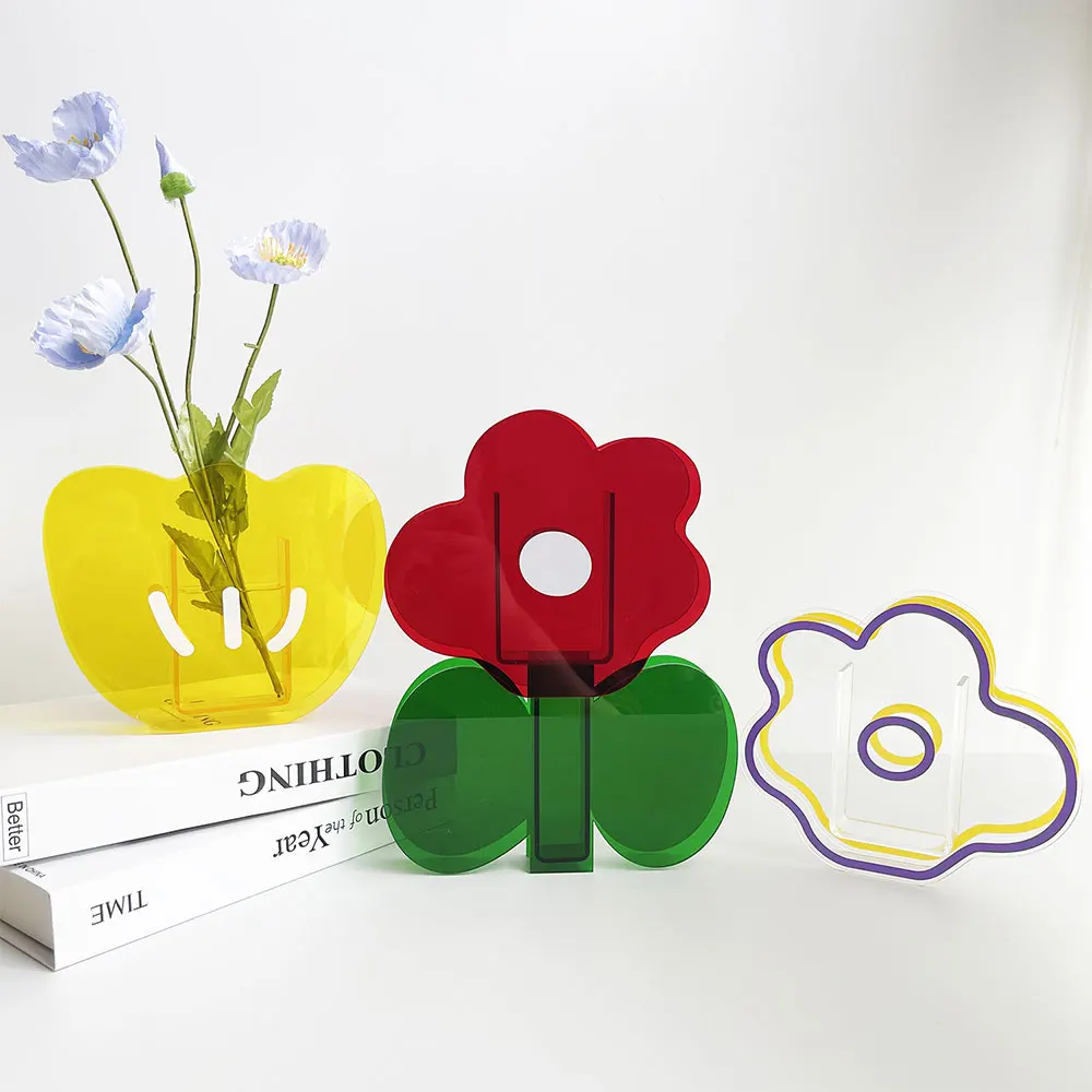 

Nordic Style Acrylic Vase Plexiglass Art Floral Minimalist Geometric Decoration Home Table Flower Vase Plant Modern Wedding Vase