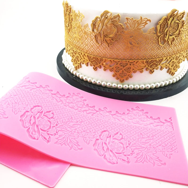 DBS035 Роза кружевной коврик силиконовая форма сахарное Ремесло Украшение для края