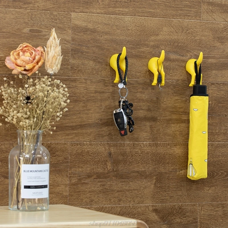 4 шт. Nordic Стиль милые Пластик хвост собаки крючки с винтами клейкая лента