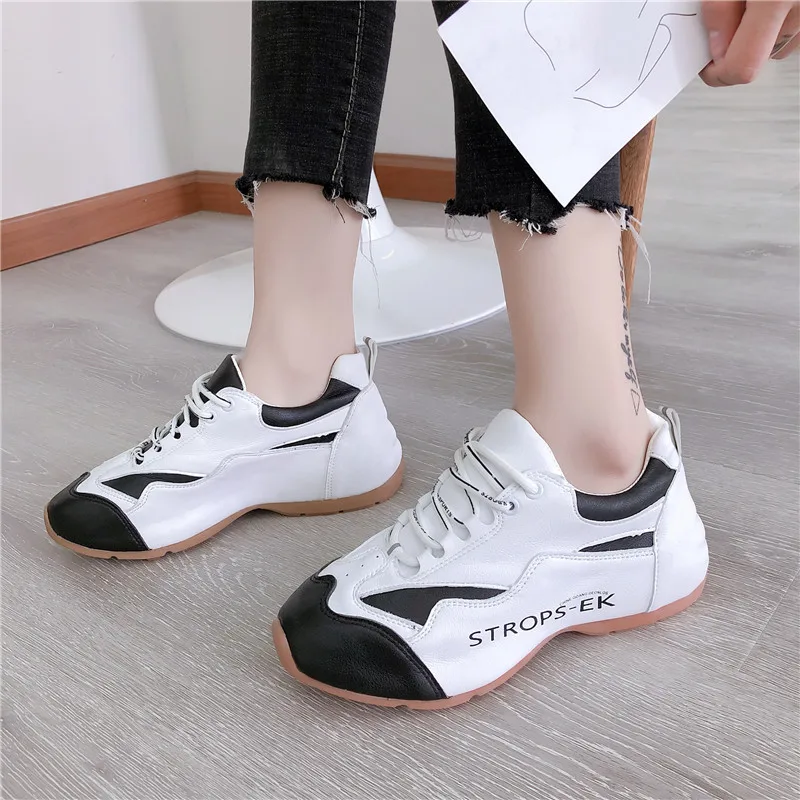 

DLEK Fashion Women Sneakers Chunky Lace-Up EVA Mesh Mixed Colors Spring Summer Platform Black White Ladies Dad Vulcanize Shoes