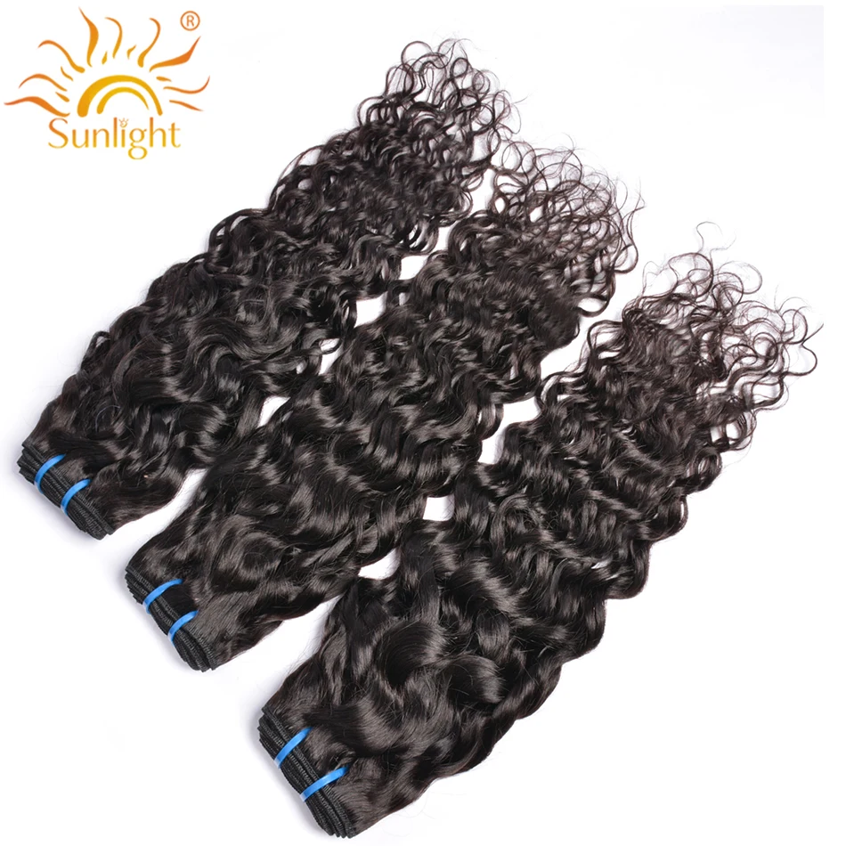 Бразильская холодная завивка пучки с закрытием блестящие волосы плетение не