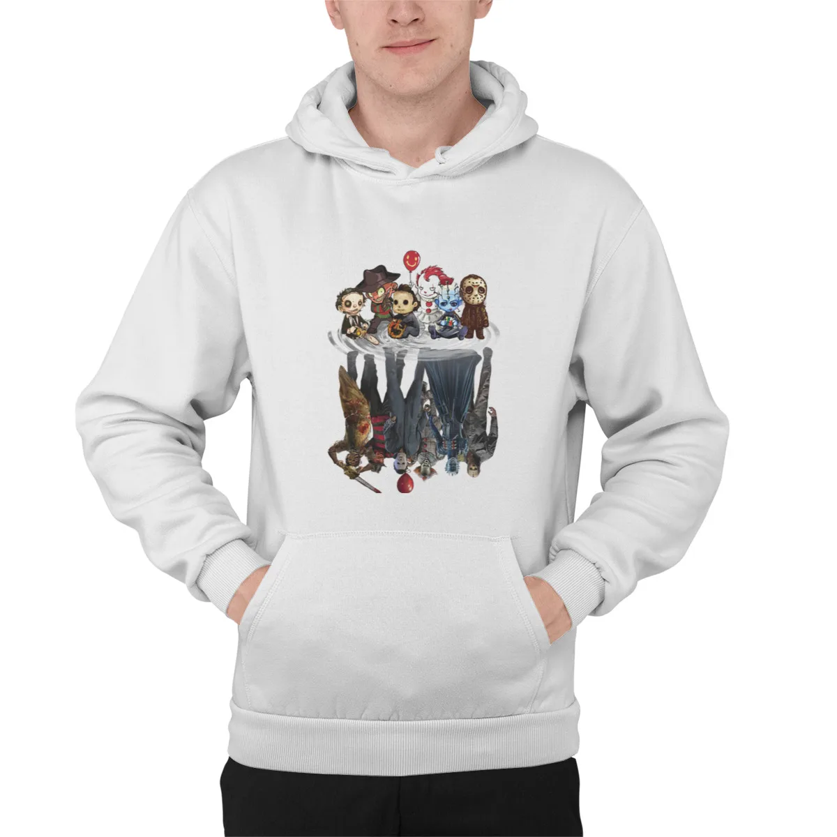 

Men's Hoodie Creeps Halloween Horror Movies GiftPunk Kawaii Top quality pocket Hoody Mens Clothes 42832