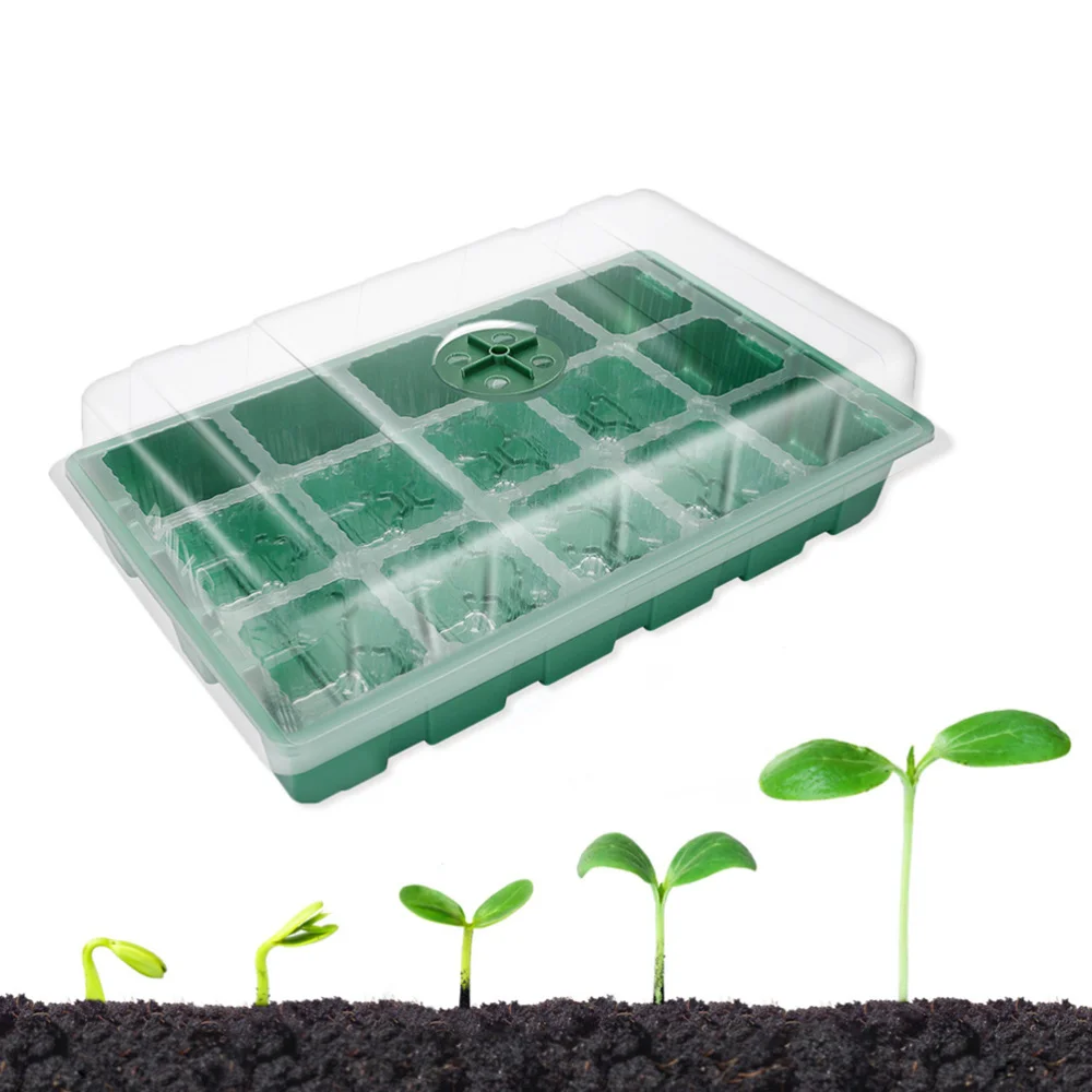 

1 Set 4Pcs Breathable Holes Garden Propagator Stater Trays (Green)