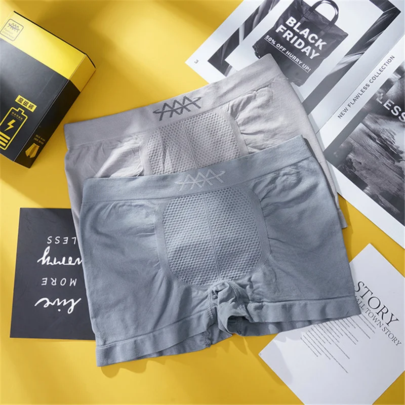 

3 packs DELFINE 5D magic magnetic panties seamless breathable mid-waist seamless high-elastic men's breathable boxer briefs