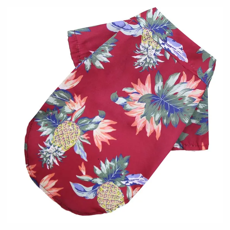 

Cat spring and autumn puppy beach pineapple coconut tree top Hawaiian pet dog cat spring and summer clothing supplies