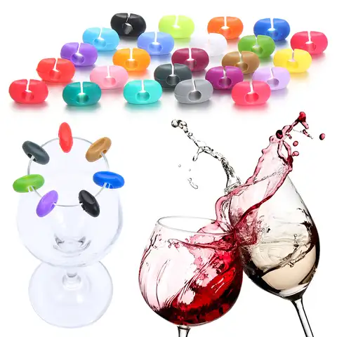 8/цветов креативный Силиконовый красный маркер стакан для вина питьевое стекло идентификационная чашка этикетки знаки для вечерние