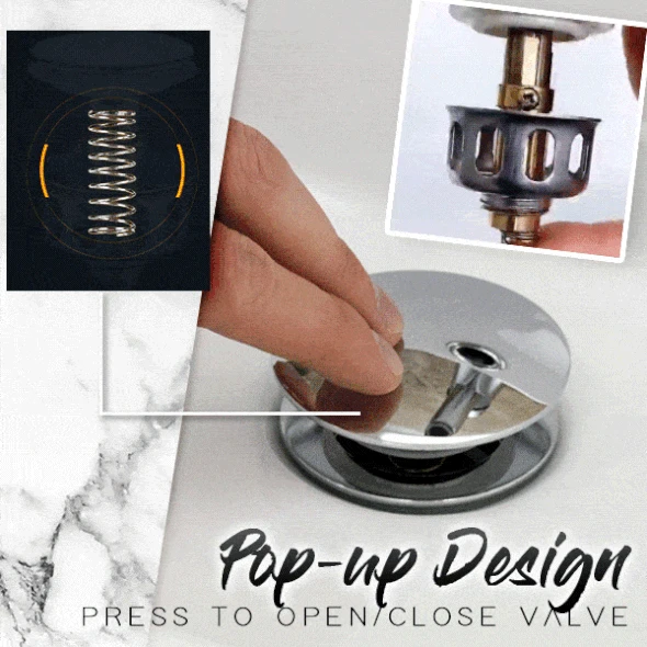 

1PC Stainless Steel Push-Type Bounce Core Home Shower Floor Drain Bathroom Plug Trap Hair Catcher Basin Faucet Accessories