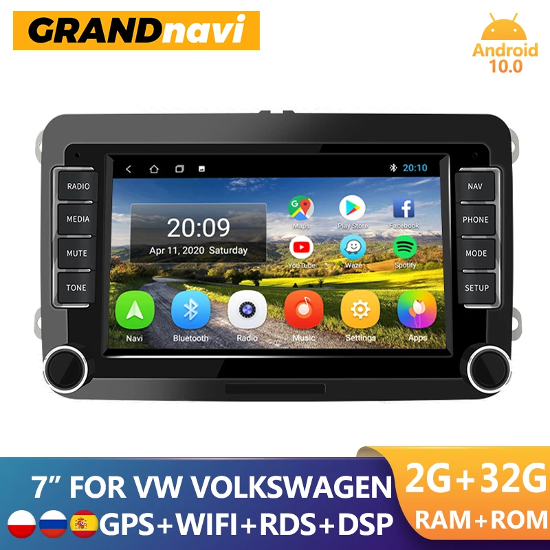 Автомагнитола GRANDnavi мультимедийный плеер на Android с GPS для VW Volkswagen Skoda Octavia ll Golf 5 6 Seat