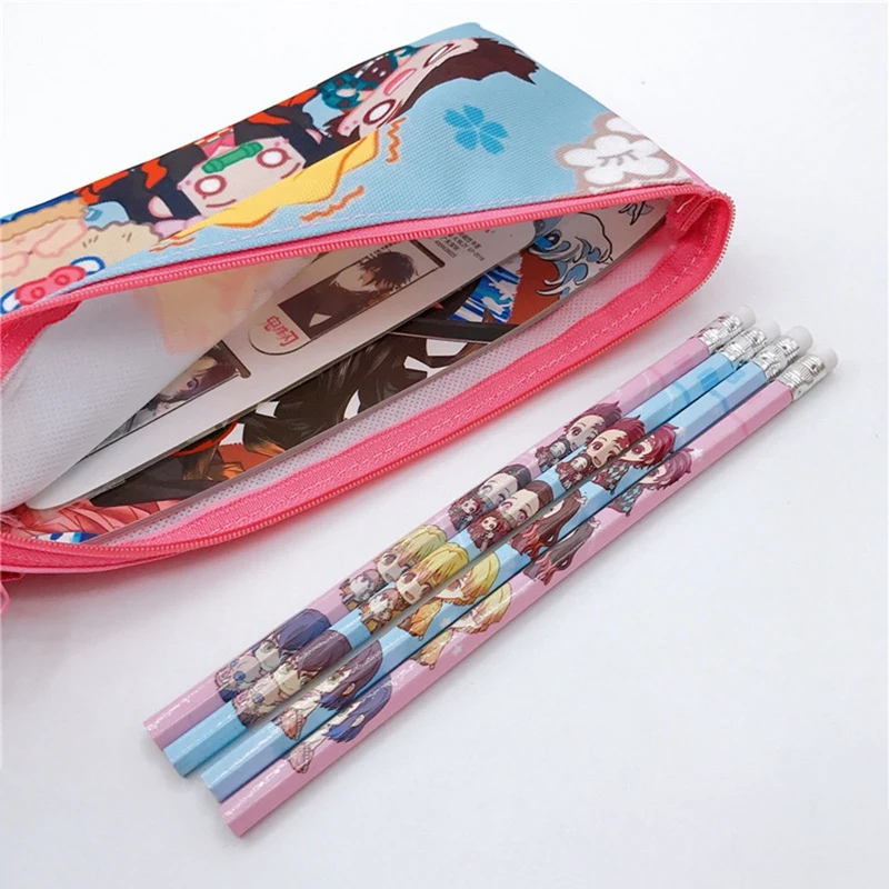 

New Demon Slayer Oxford Cloth File Folder Blade Tanjirou Cartoon Anime File Bag Office School Document Papers Bag